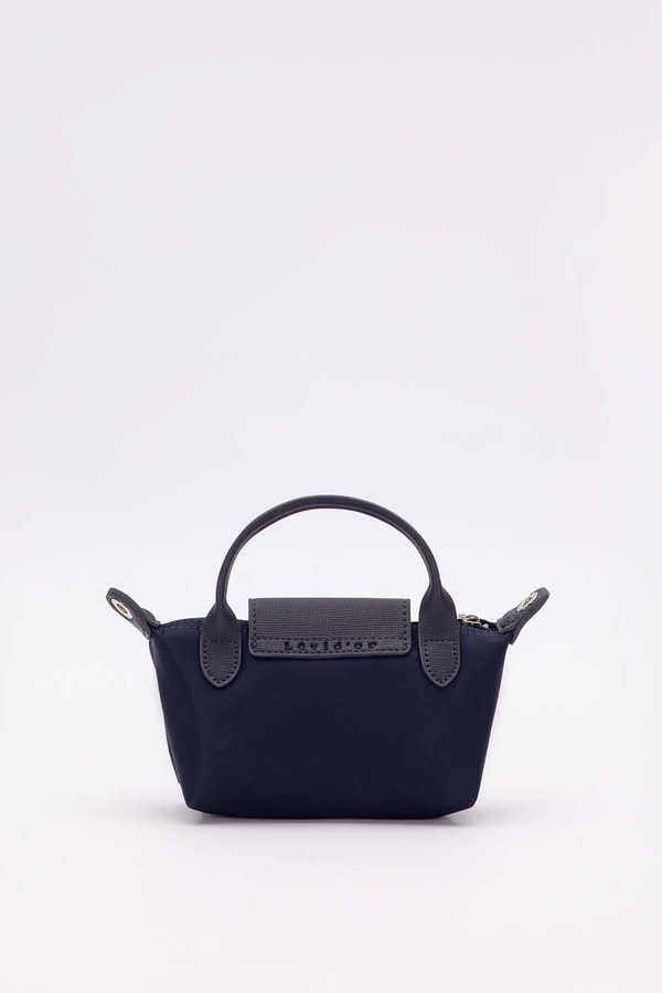 Lacivert Mini Boy Deri Kapak Detaylı El Çantası