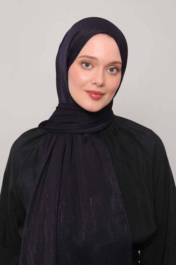 Lacivert Simli Elmas Şal