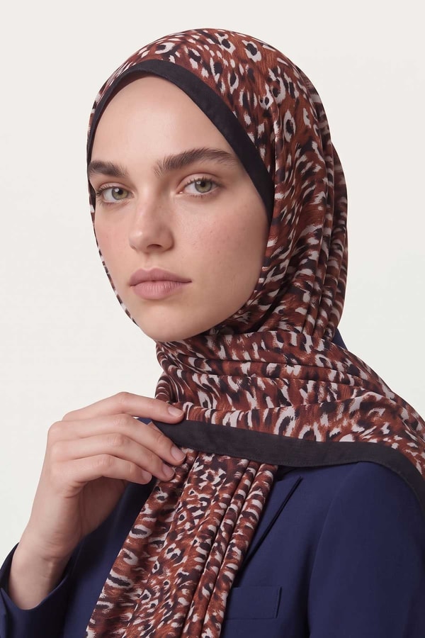 Leopar Dokulu Sport Şal Kiremit