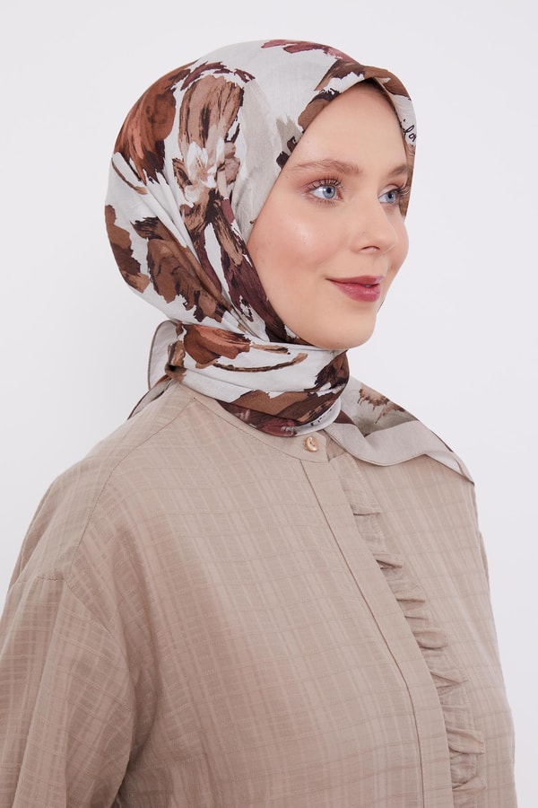 A.Vizon Soyut Desen Modal İpek Eşarp