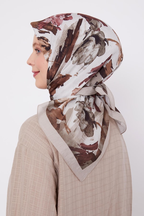 A.Vizon Soyut Desen Modal İpek Eşarp