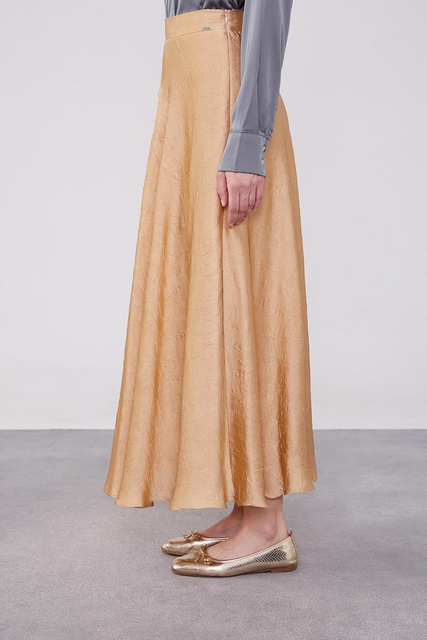 A.Bej Kraş Saten Etek