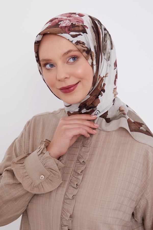 A.Vizon Soyut Desen Modal İpek Eşarp