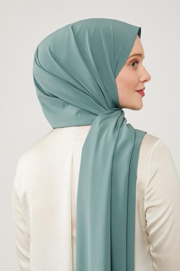 Açık Haki Düz Desen Elegance Şal