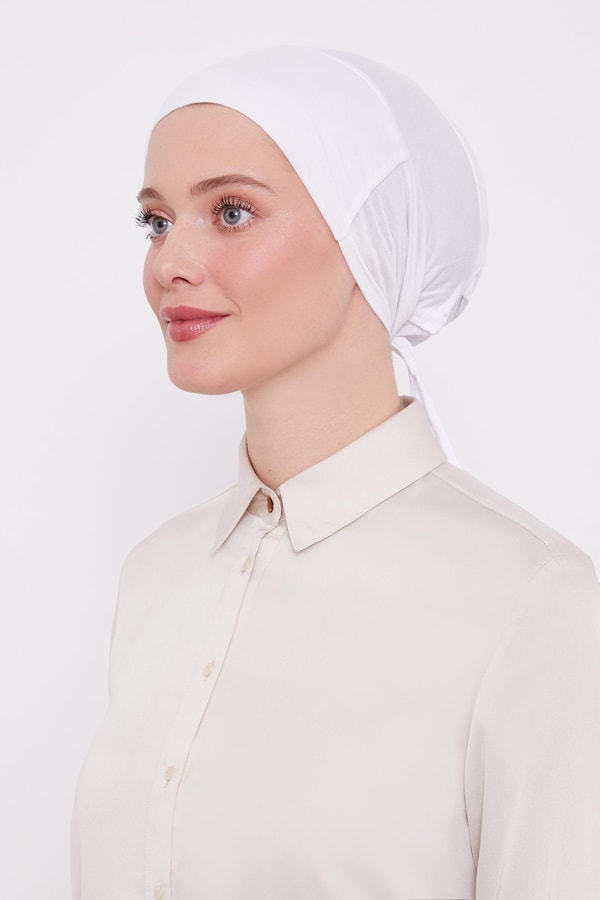 Beyaz Silikonlu Kaymaz Bone