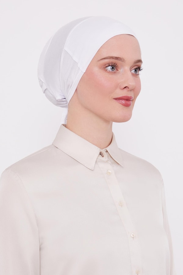 Beyaz Silikonlu Kaymaz Bone