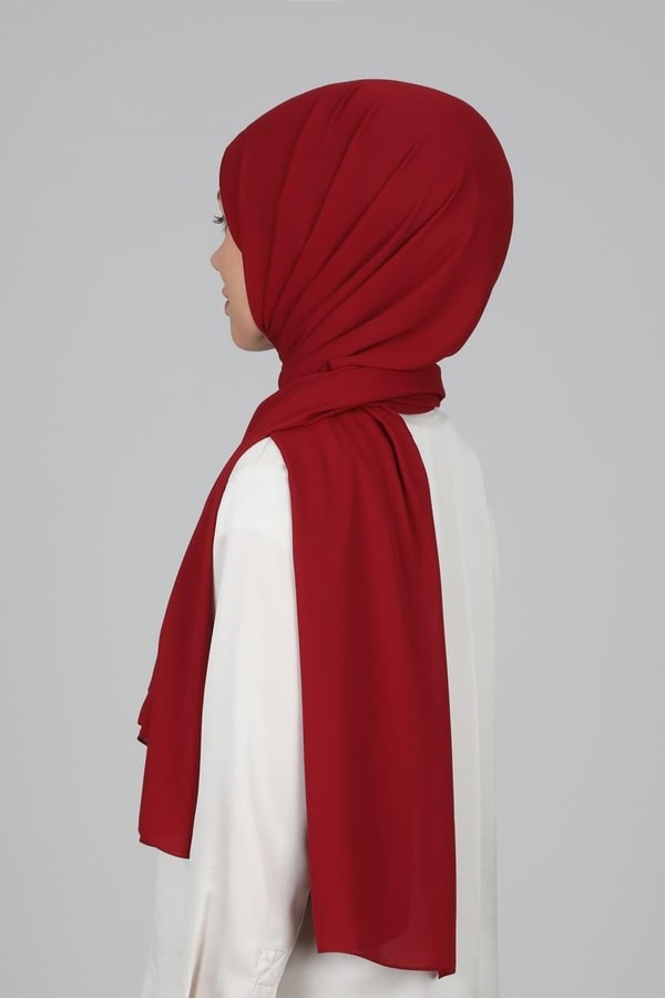 Bordo Lux Şifon Şal
