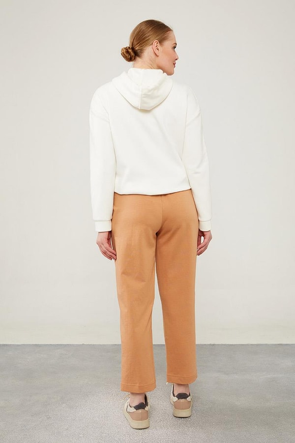 Camel Beli Lastikli Bağıcıklı Pantolon