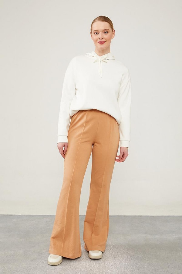 İspanyol Paça Pantolon Camel