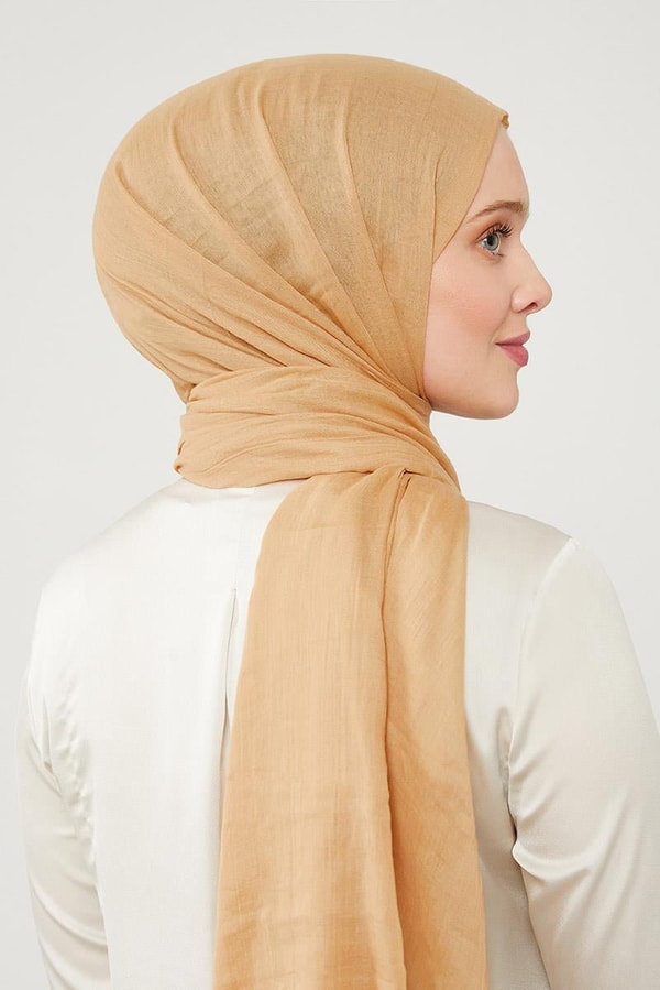 Camel Düz Hawai Şal
