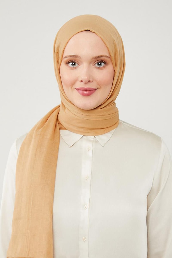 Camel Düz Hawai Şal