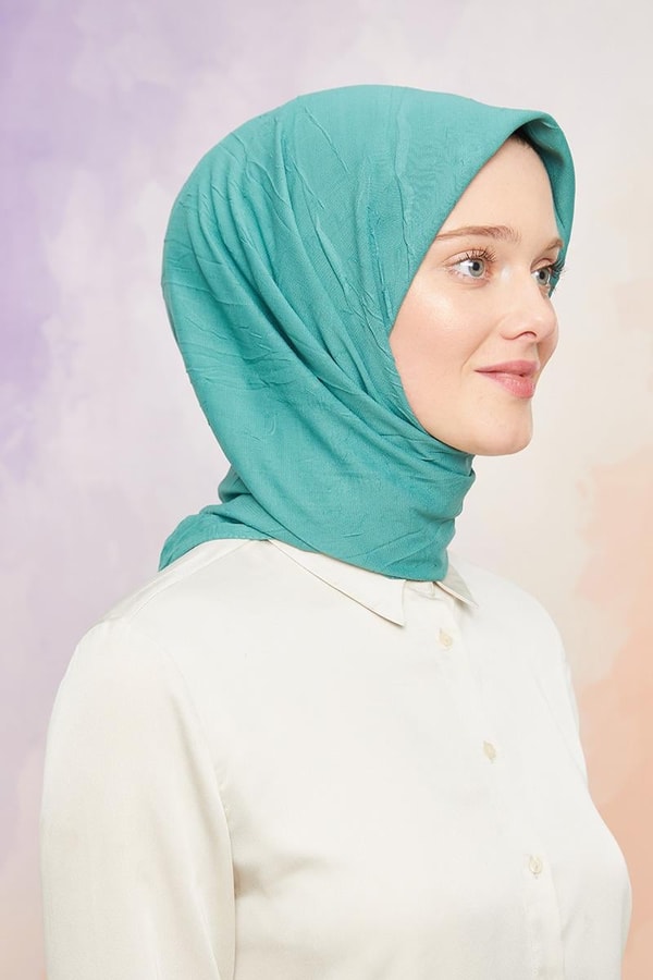 Çimen Yeşili Kraş Şifon Eşarp