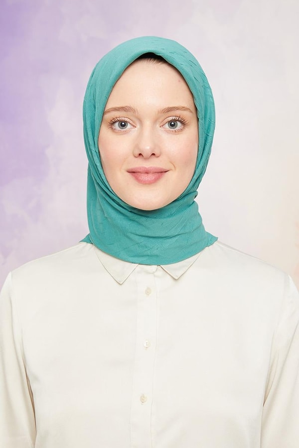 Çimen Yeşili Kraş Şifon Eşarp