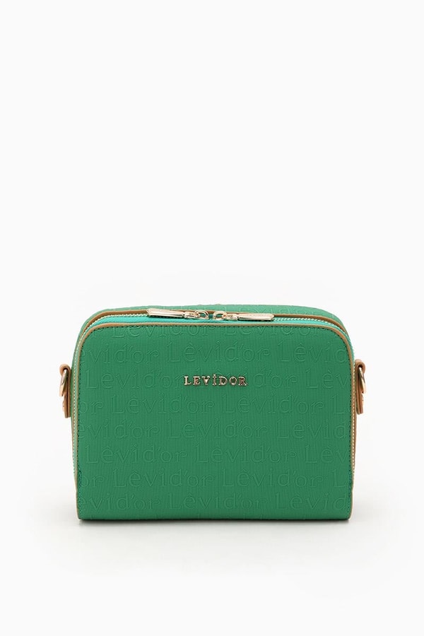 Çimen Yeşili Levidor Baskılı Omuz Çantası