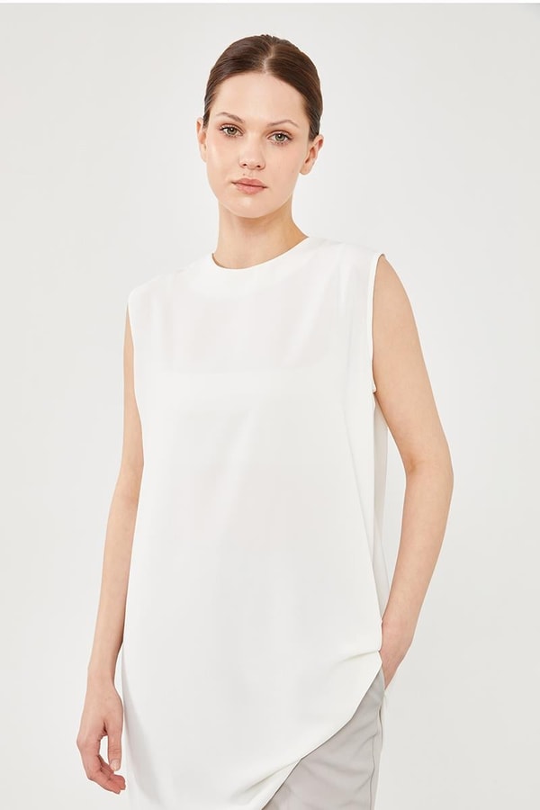 Ekru Sıfır Kol Jesica İçlik