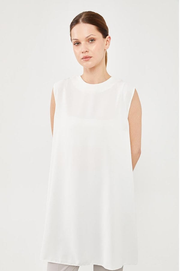 Ekru Sıfır Kol Jesica İçlik