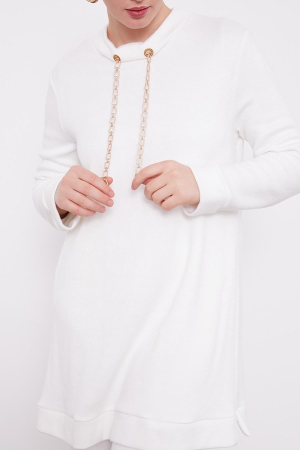 Ekru Zincir Detaylı İkili Takım