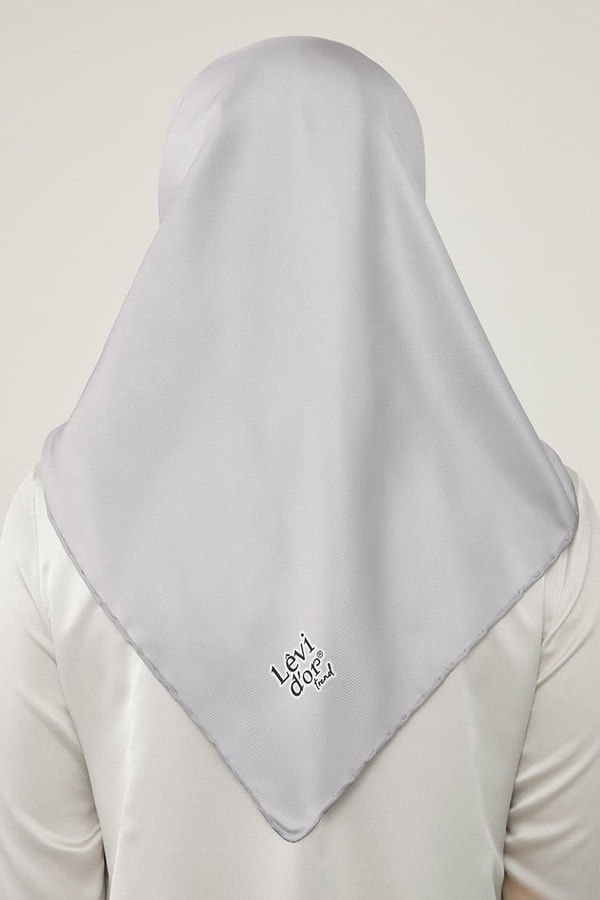 Gri Düz Twill Eşarp