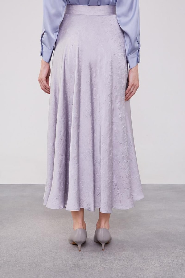 Gri Kraş Saten Etek