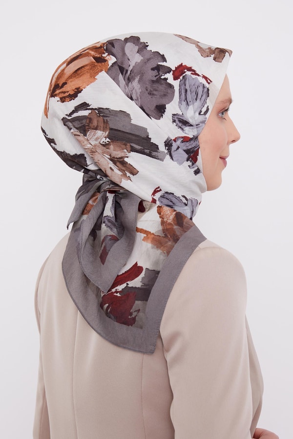 K.Vizon Soyut Desen Modal İpek Eşarp