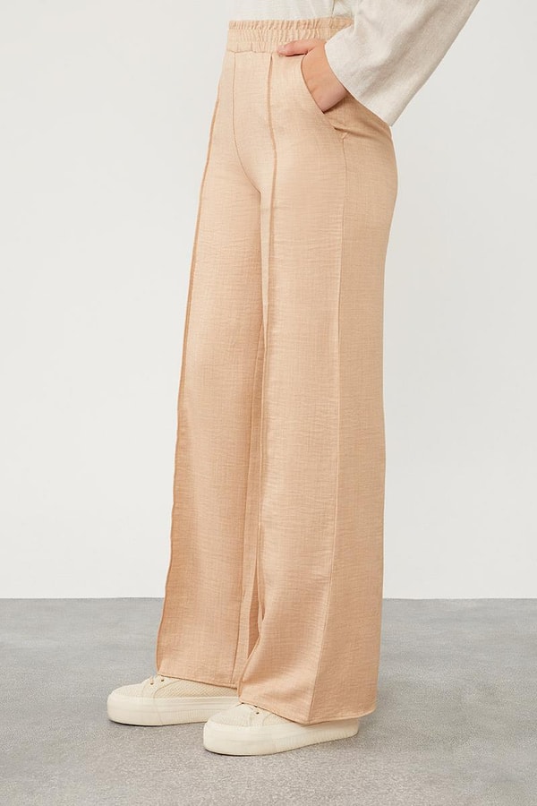 K.Taş Belli Lastikli Çizgi Detay Pantolon