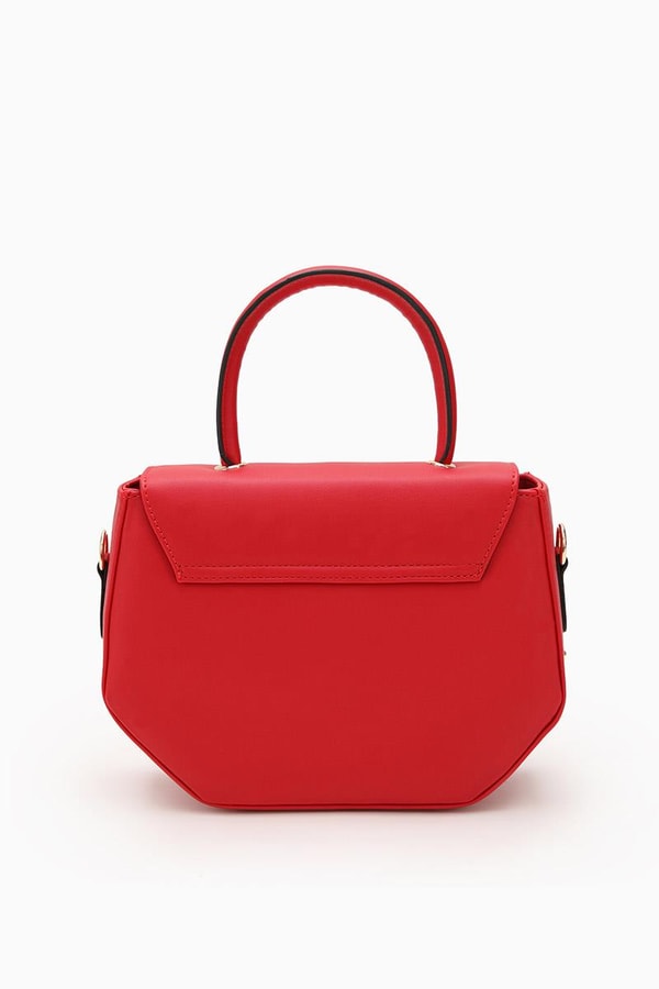 Kırmızı Geometrik Tasarım El Çantası