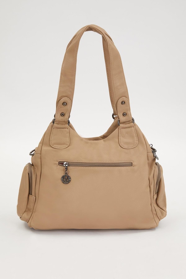 Krem Zımba Kemer Askılı Omuz Çantası