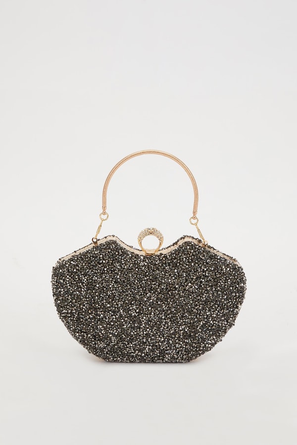 Mini Platin Metal Askılı Abiye Çanta