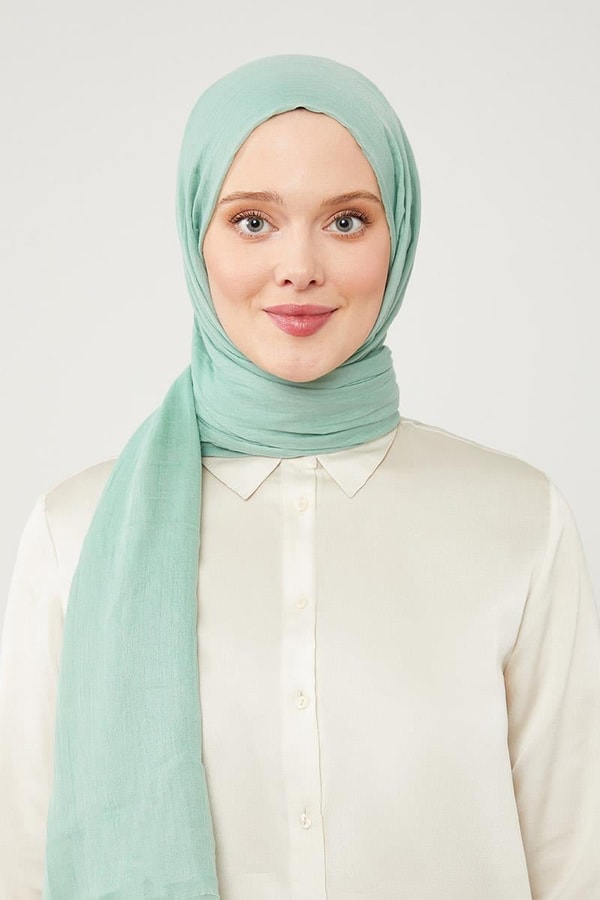 Mint Yeşili Düz Hawai Şal