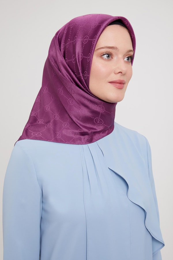 Mürdüm L Baskılı Kristal Jakarlı Eşarp