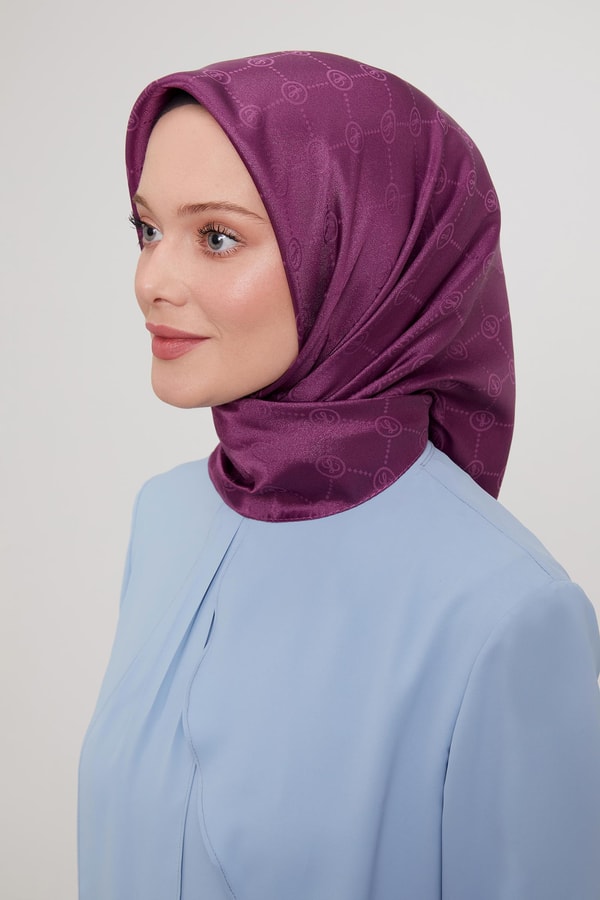 Mürdüm L Baskılı Kristal Jakarlı Eşarp