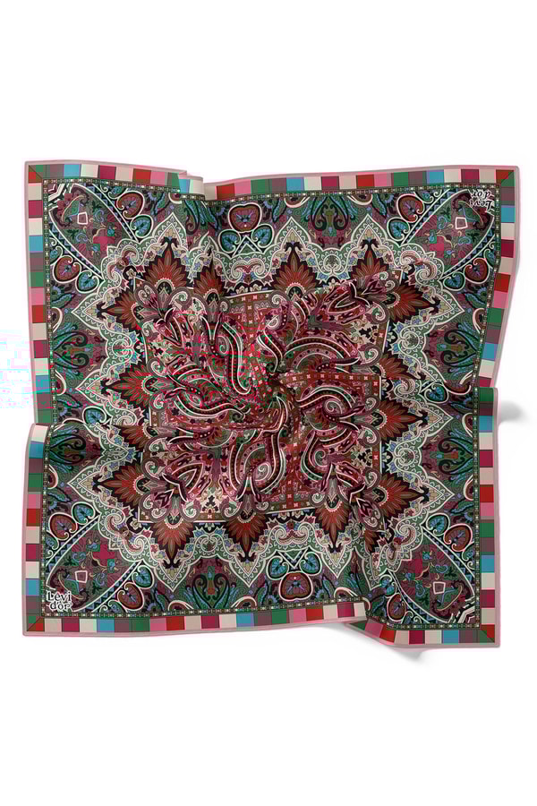 LevidorLevidor Pudra Hint Desen Twill İpek Eşarp