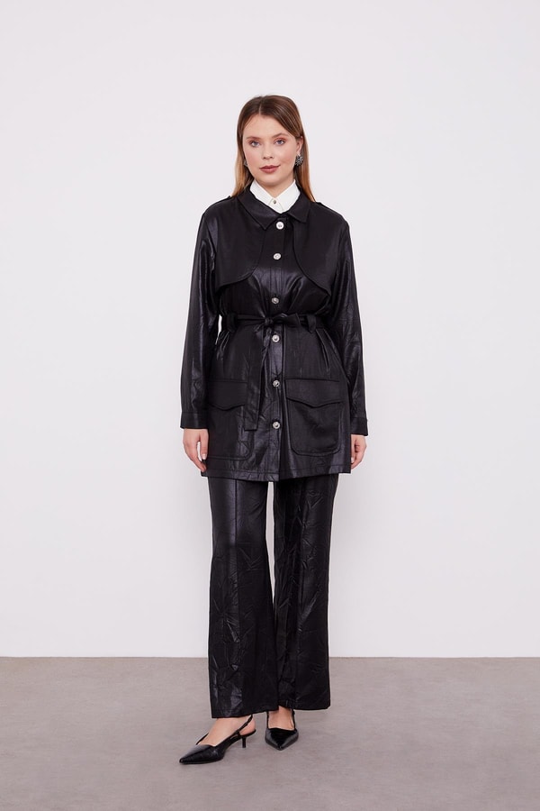 Siyah Kraş Kumaş İkili Takım