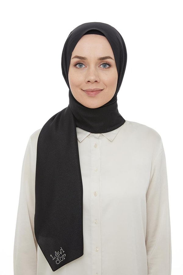 Siyah Platinum Abiye Şal