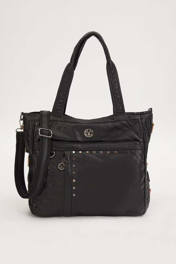 Siyah Renk Detaylı Omuz Çantası