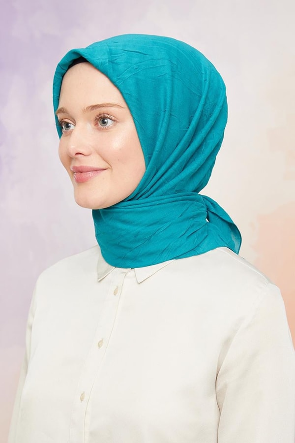 Su Yeşili Kraş Şifon Eşarp