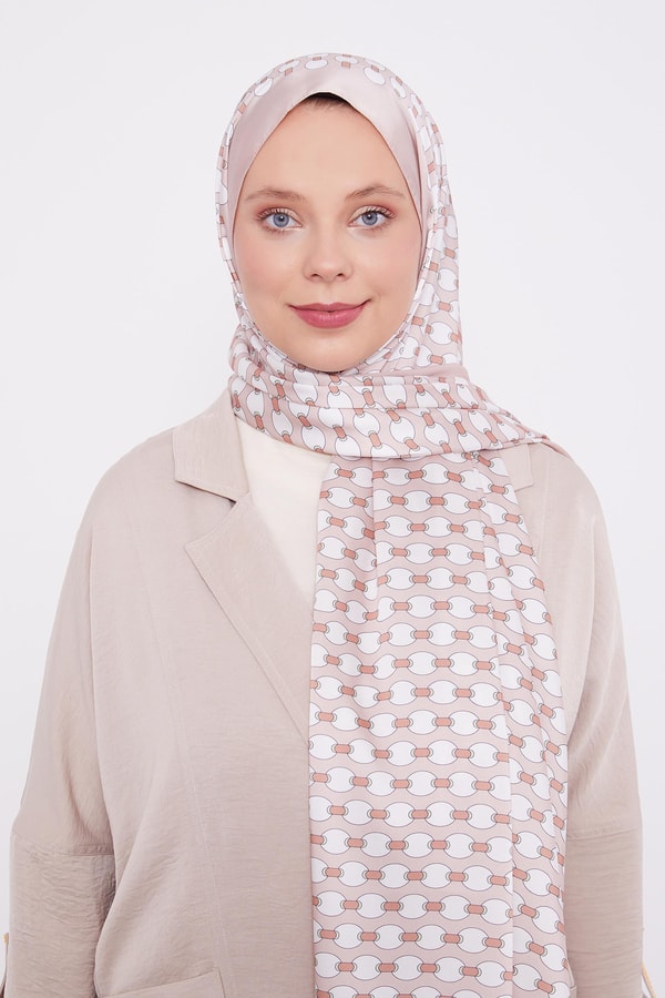 Sütlü Kahve Elips Desen Angel Şal