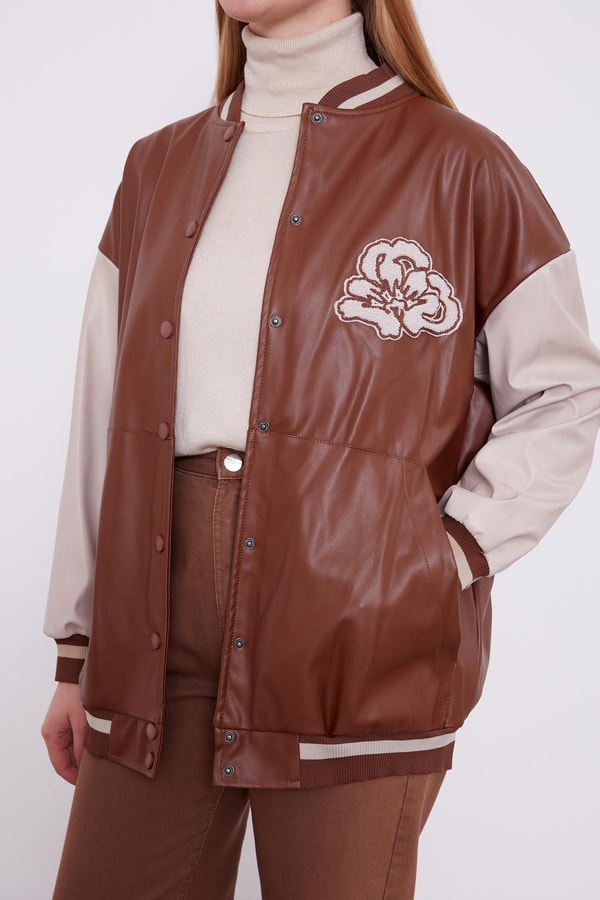 Taba Nakış İşlemeli Bomber Ceket