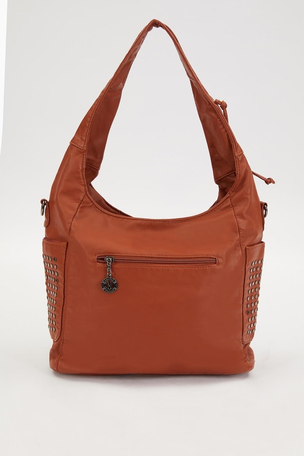 Taba Yanları Zımbalı Omuz Çantası