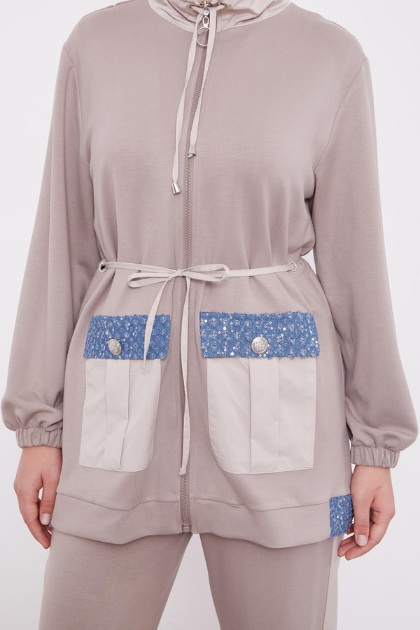 Taş Cebi İşleme Detaylı Ceket Takım