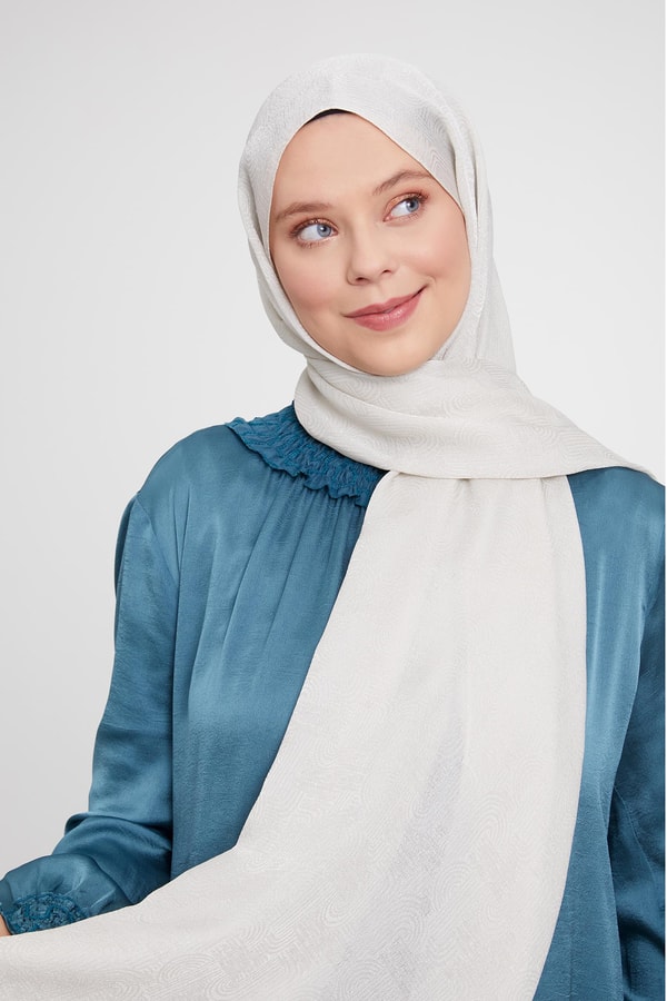 Taş Hologram Desen Jakarlı Janjan Şal