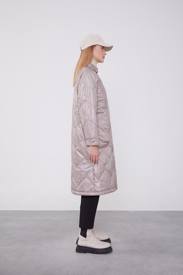 Taş Cep Detaylı Şişme Mont