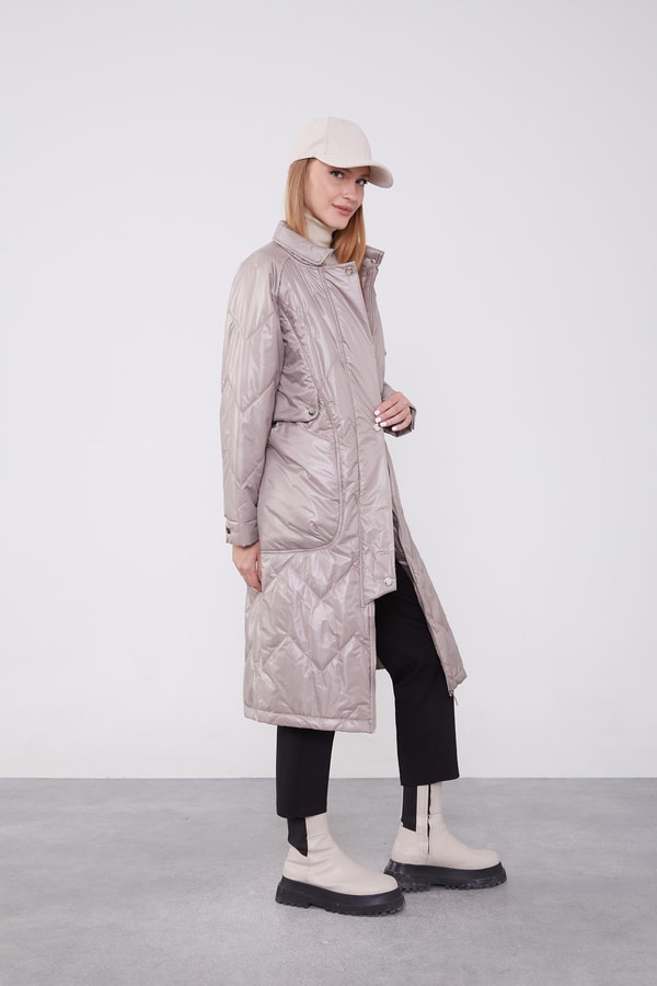 Taş Cep Detaylı Şişme Mont