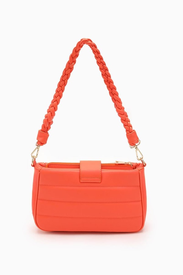 Turuncu Kapitone Çıkarılabilir Askılı Omuz Çantası