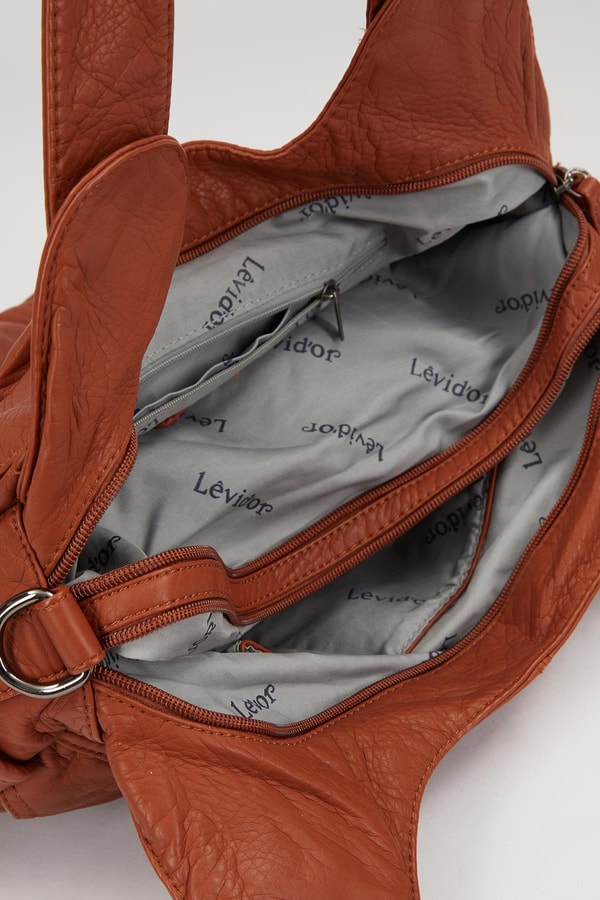 Turuncu Metal Detaylı Omuz Çantası