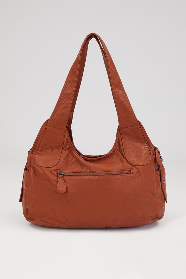 Turuncu Metal Detaylı Omuz Çantası