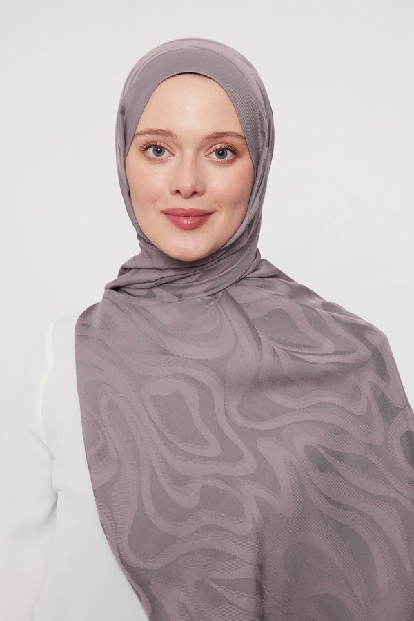 Leylak Soyut Desen Grazia Şal