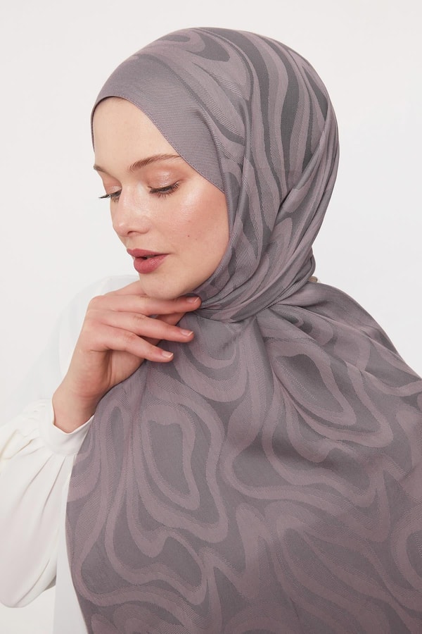 Leylak Soyut Desen Grazia Şal