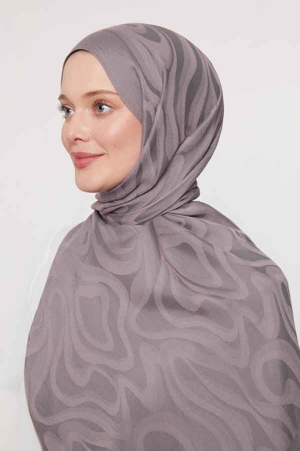 Leylak Soyut Desen Grazia Şal