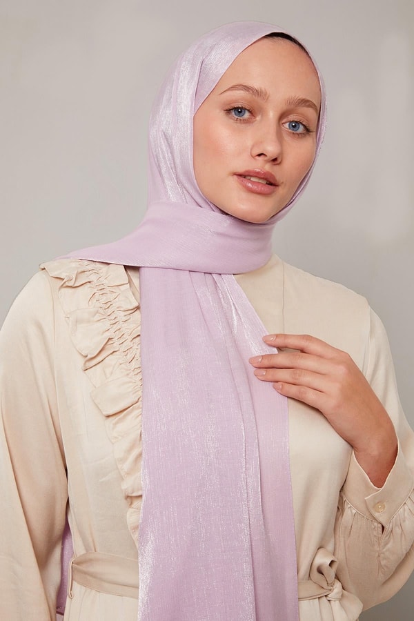 Lila Kristal Abiye Şal